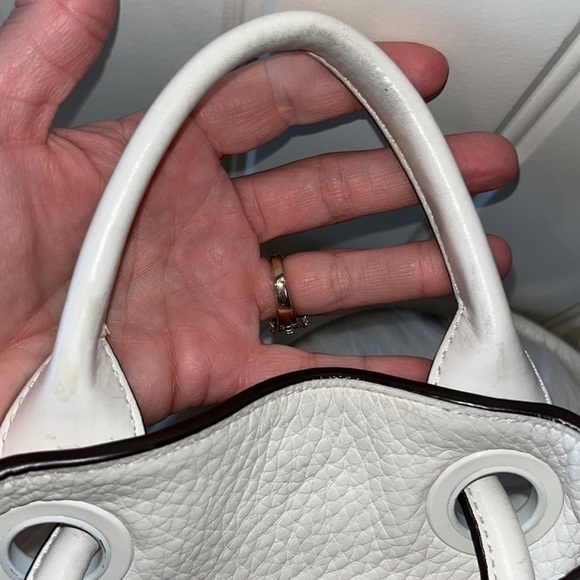 Michael Michael Kors white heavy leather classic large slouchy backpack bag - Picture 14 of 16